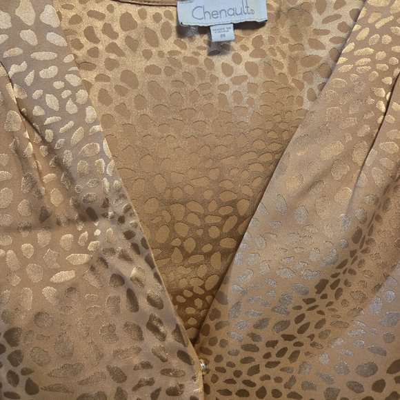 Chenault Gold Animal Print Blouse - Picture 3 of 5